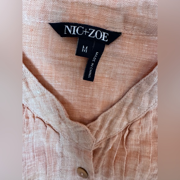 NIC+ZOE Pink Mock Neck Sleeveless Linen Tunic Shift Dress S Medium Retail $338 - Picture 15 of 16